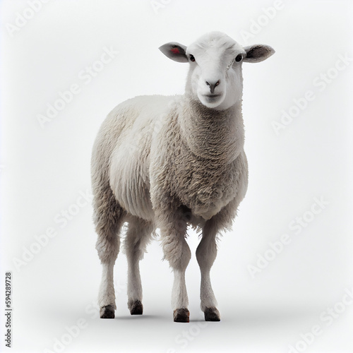domesticated animal with woolly coat, often found in flocks photo