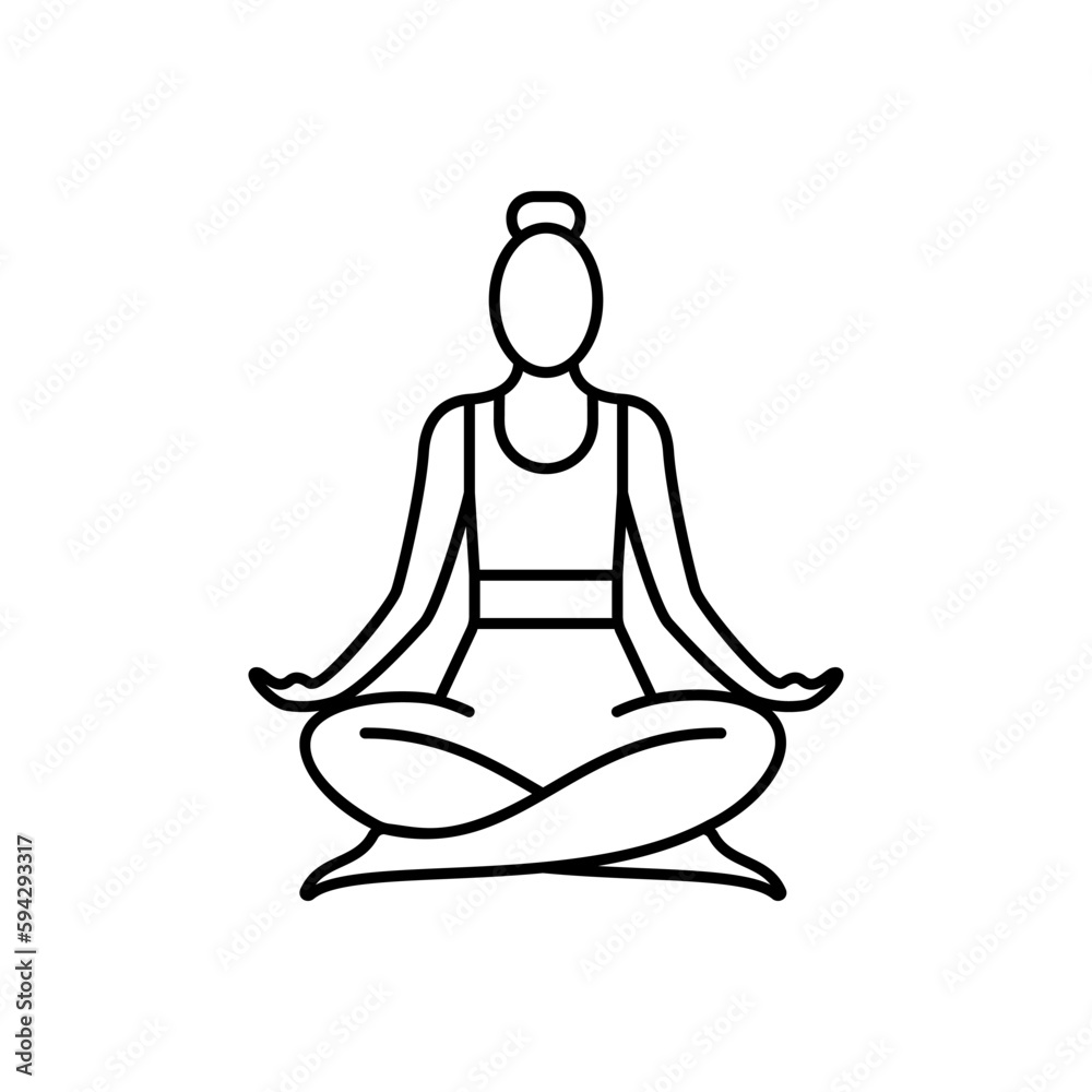 Yoga Fitness Icon. Vector sign in simple style isolated on white background. Yoga Fitness Icon. Vector sign in simple style isolated on white background.
