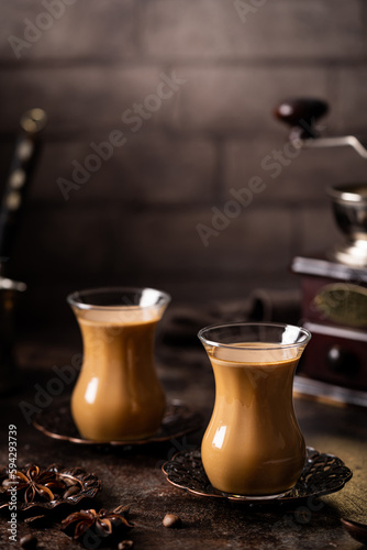 Tea or Coffee with milk and spices