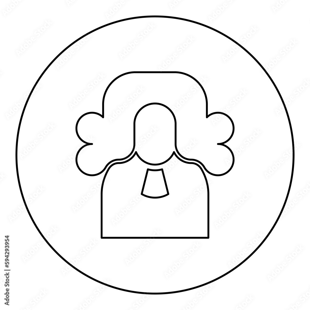 Judge lawyer jury avatar icon in circle round black color vector illustration image outline contour line thin style Judge lawyer jury avatar icon in circle round black color vector illustration image outline contour line thin style