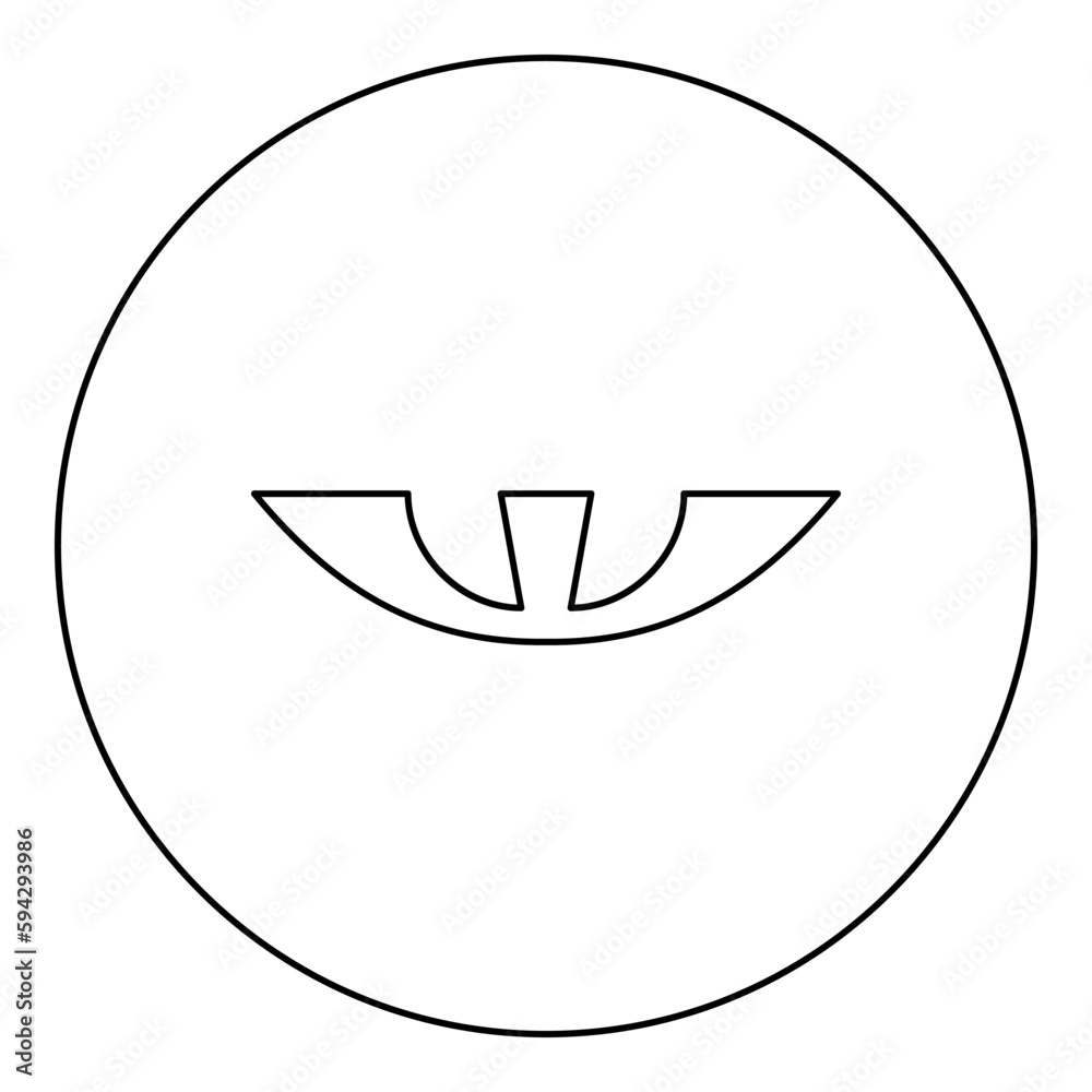 Obraz premium Israeli Shekel currency symbol ILS money ois sign old icon in circle round black color vector illustration image outline contour line thin style