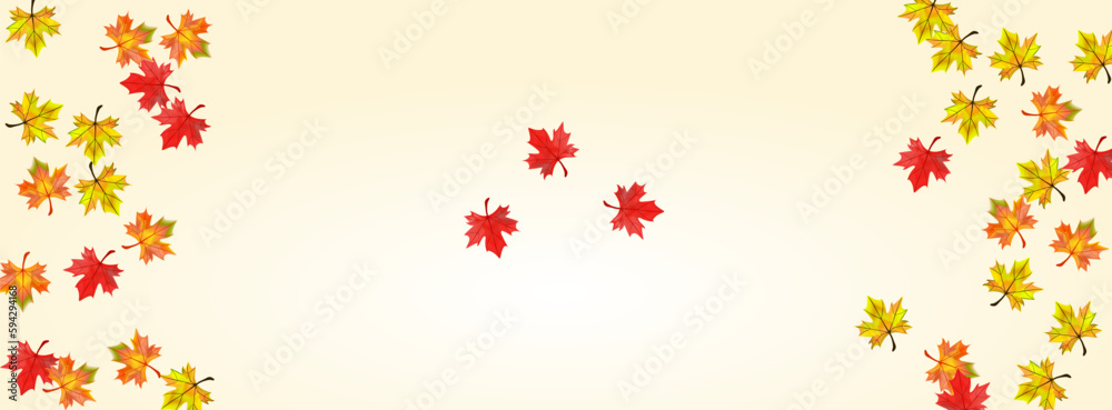 Green Leaves Background Beige Vector. Floral Ground Design. Orange Seasonal Plant. Celebrate Foliage Frame.