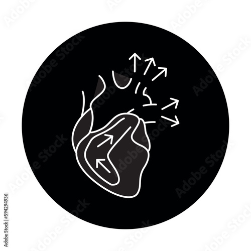Diastole color line icon. Human diseases.