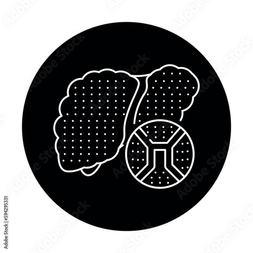 Liver cirrhosis color line icon. Human diseases.