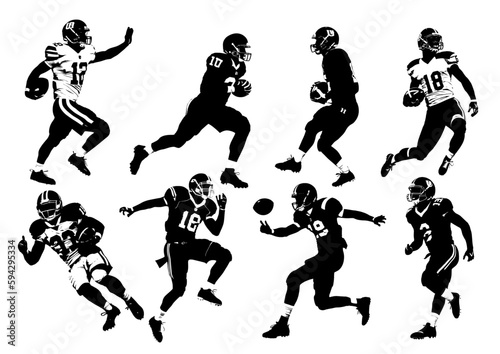 Football players vector set 1