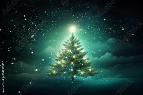 Christmas Tree Themed Background. Christmas Eve. Generative AI
