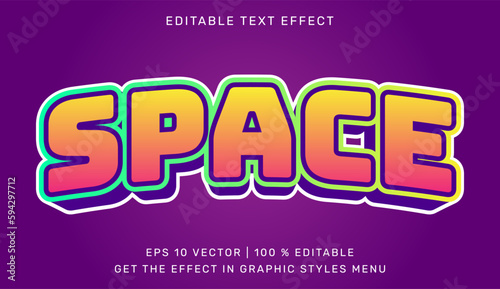 Space 3d editable text effect template