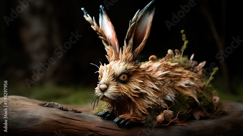 Wolpertinger jackalope of the stuffed rabbit