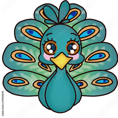 A beautiful green Indian peacock