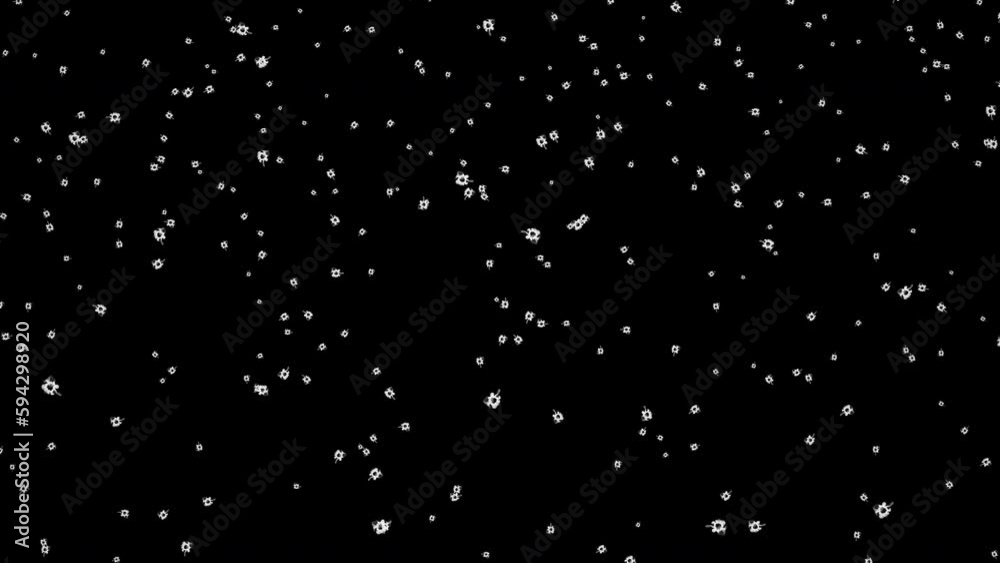 View of digital winter snowflakes isolated on a black background View of digital winter snowflakes isolated on a black background