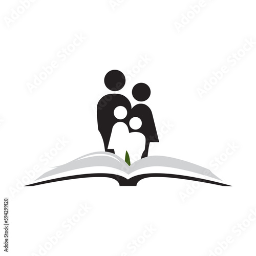 open book and miniature human family