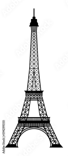 Silhouette of the Eiffel Tower. Paris. France