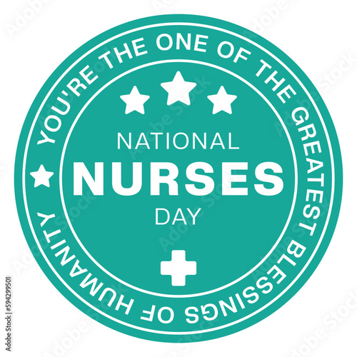 National Nurses Day Badge, National Nurses Week, Stamp, Logo, Emblem, Sticker, Nurse Day Logo, Tshirt Design, Health Design Element, Nurses Day Greetings Card Vector