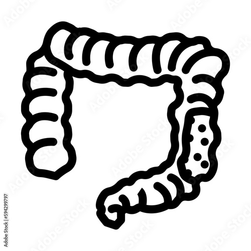 colon rectal cancer line icon vector illustration