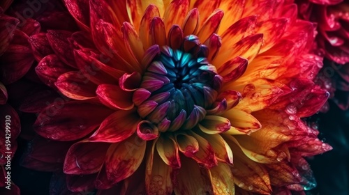 Vibrant Abstract Flower Design - Super Detailed Views - Generative AI