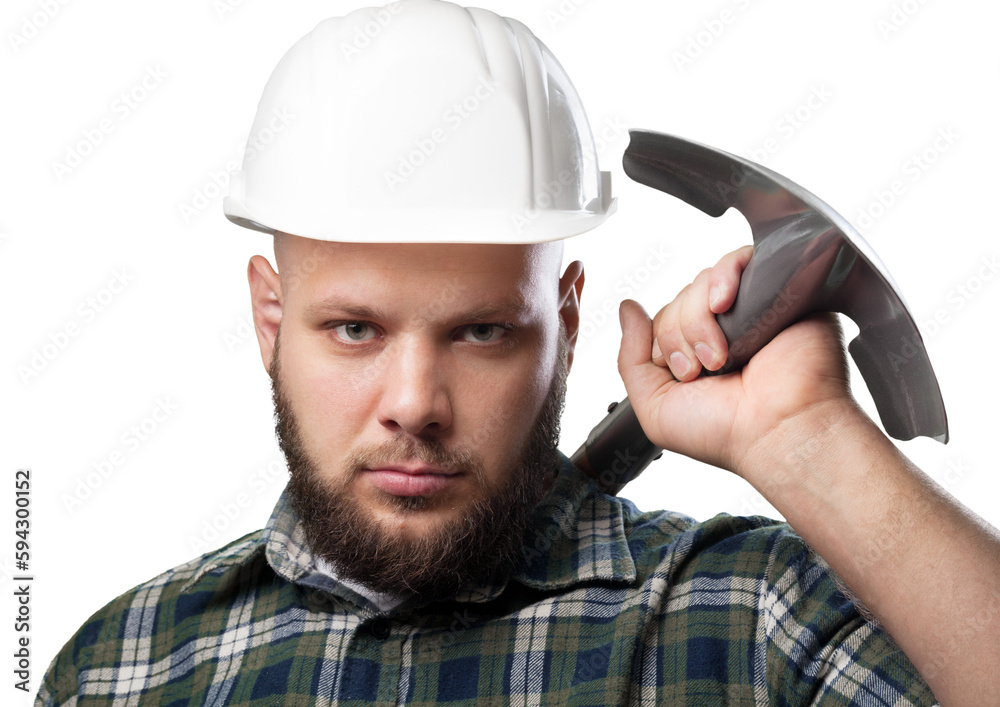 Man builder in hard hat Man builder in hard hat
