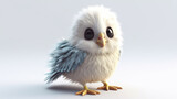 Cute creatures 3d bird character. Generative AI.