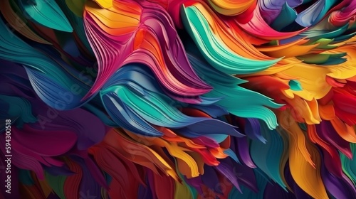 Abstract Background of an abstract horizontal wave in color. Generative Ai