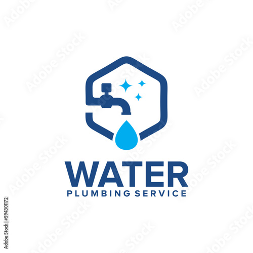 Plumbing maintenance worker service logo design