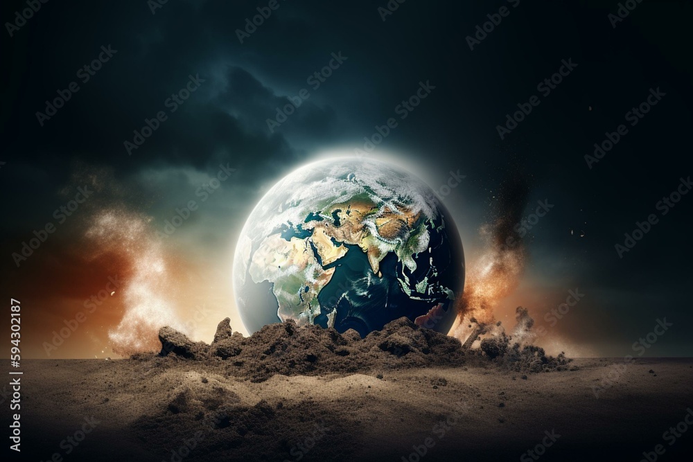 Earth is changing due to pollution.Earth planet dirty and polluted ...