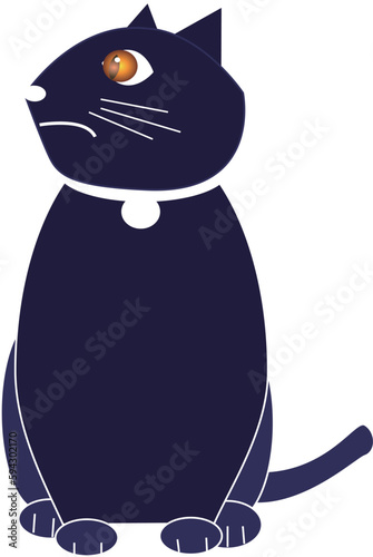 斜め上を見上げる猫のコン