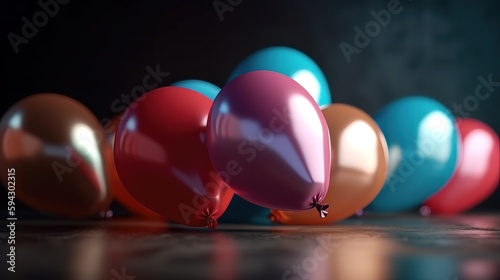 Balloons as party decoration. Generative ai