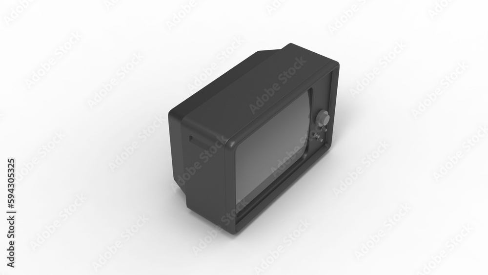 old tv top view with shadow 3d render old tv top view with shadow 3d render