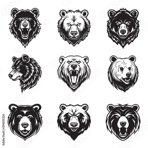 Bear logo set - Premium design collection - Vector Illustration