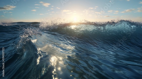 Sparkling Waves in Sunlight. Generative ai