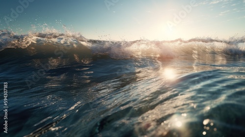 Sparkling Waves in Sunlight. Generative ai