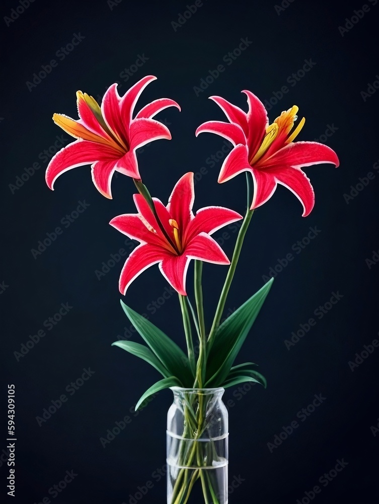 Vase with flowers on a table, generative ai Vase with flowers on a table, generative ai