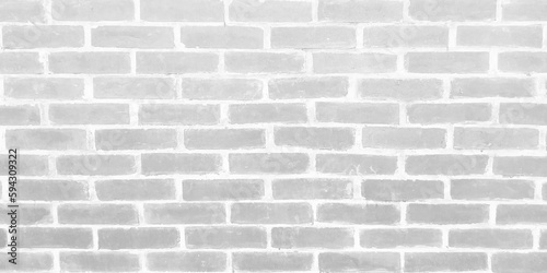 White brick wall seamless vector pattern. Background of a white brick old wall. Clear white brick wall texture.