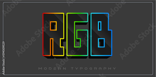 RGB letters with lights on dark background
