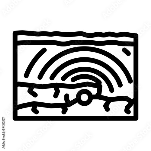 tectonic earthquake disaster line icon vector illustration