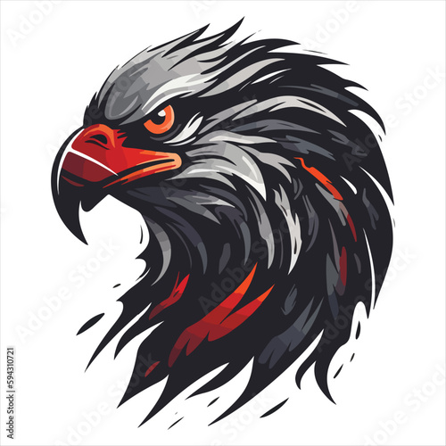 Furious eagle sport vector logo concept isolated on white background. Web infographic. Premium quality wild bird t-shirt tee print illustration.