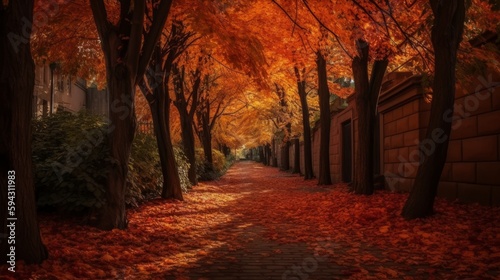 Maple Tree Alley in a City Park