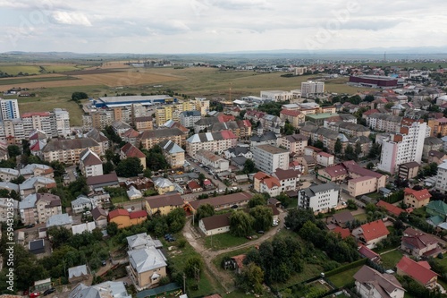 Aerial view to a city