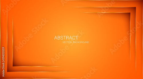 Orange abstract background with golden glowing lines with free space for design.
