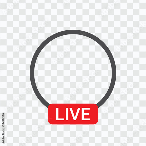 Live streaming icon set. Live video stream symbol. broadcasting isolated on white and transparent background