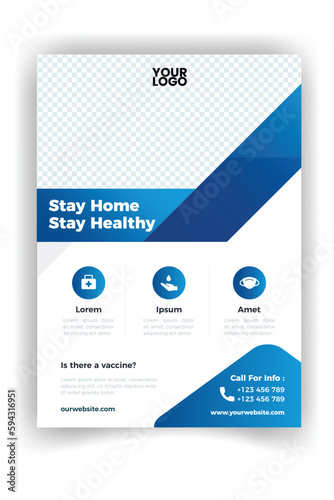 medical care poster and flyer template design