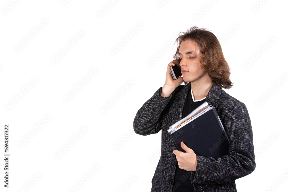 Young attractive student posing in the studio. Young attractive student posing in the studio.