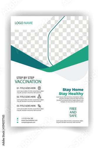 medical care poster and flyer template design