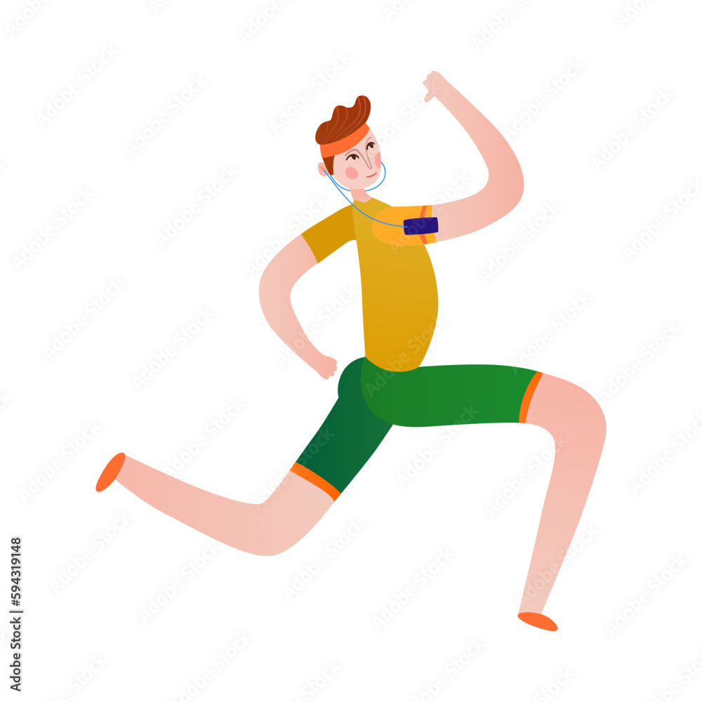 Jogging Flat Illustration Jogging Flat Illustration