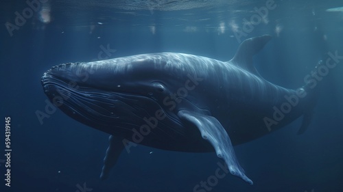 Swimming in Ai Generative is a stunning whale. © PigS
