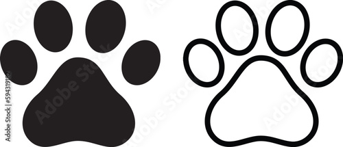 pet paw icon set vector . paw print icon . dog or cat paw . dog foot . animal print
