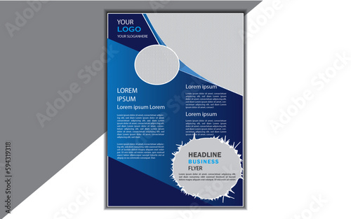 Corporate business flyer template design. Graphic design layout with elips graphic elements and space for photo background.
