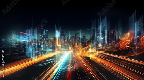 Futuristic Optic Fiber Cityscape