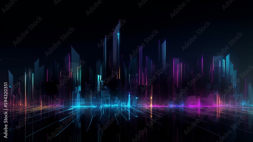 Futuristic Optic Fiber Cityscape