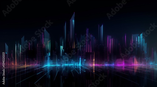 Futuristic Optic Fiber Cityscape