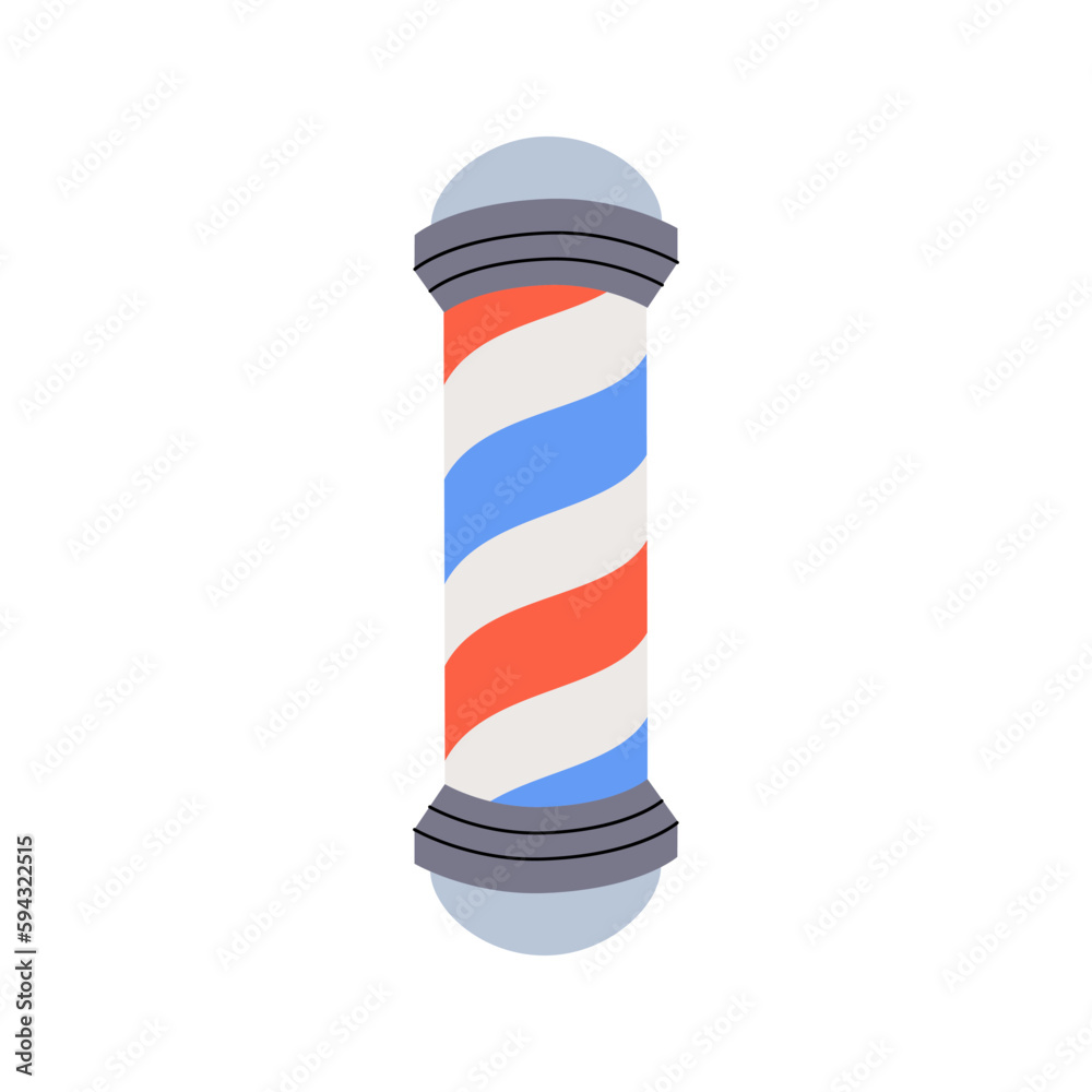 Barber shop pole icon. Barber shop and hairdresser tools silhouette. Vector illustration. Barber shop pole icon. Barber shop and hairdresser tools silhouette. Vector illustration.